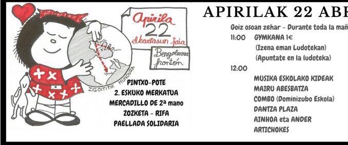 MAIRU ABESBATZA de ZIGOITIA..Este próximo domingo 22 de abril en Gopegi a partir de las 12h., participaremos a favor del Proyecto “Zigoititik mundura” “De Zigoitia al mundo”