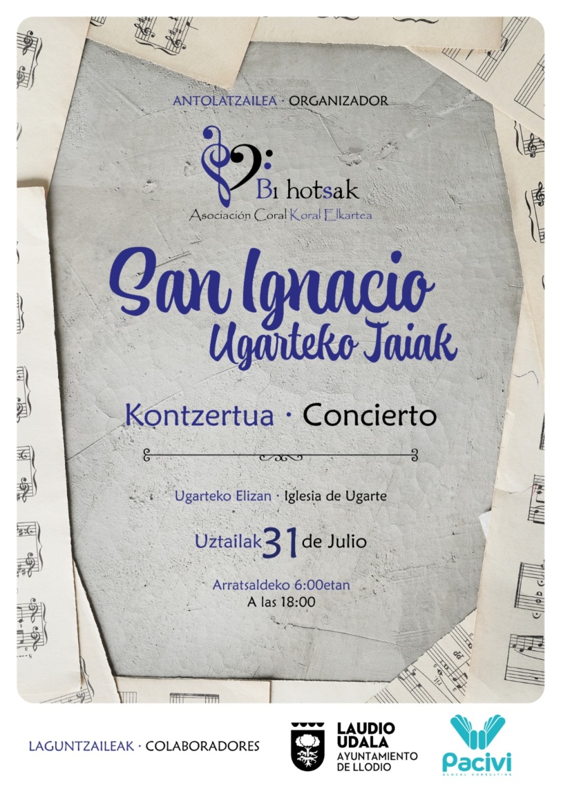Bi Hotsak ofrecerá un concierto el domingo día 31, en la iglesia del barrio laudioarra de Ugarte.