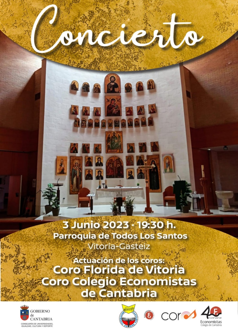 Actuación del Coro Florida: sábado 3 de junio a las 19:30 h. en la Parroquia de Todos Los Santos (Vitoria-Gasteiz)