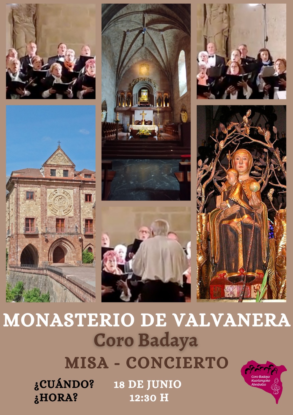 Misa-Concierto Coro Badaya en el Monasterio de Valvanera (Anguiano, La Rioja) el 18 de Junio