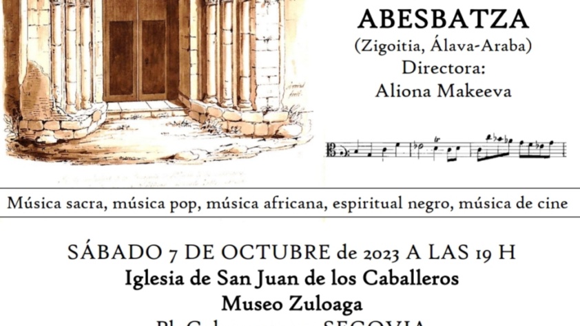 Mairu Abesbatza (Zigoitia) realizará del 6 al 8 de Octubre un encuentro con el Coro Garoé (Majadahonda) en Segovia.