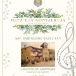 Misa y concierto con la Coral Andere Abesbatza, sábado 23 de agosto en la Ermita San Bartolomé de Llodio/Laudio 12:00h.