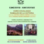 El próximo sábado, día 8 de Noviembre, el Coro IZARTZA Abesbatza recibirá en Vitoria al Coro COVALANAS de Ramales de la Victoria (Cantabria)